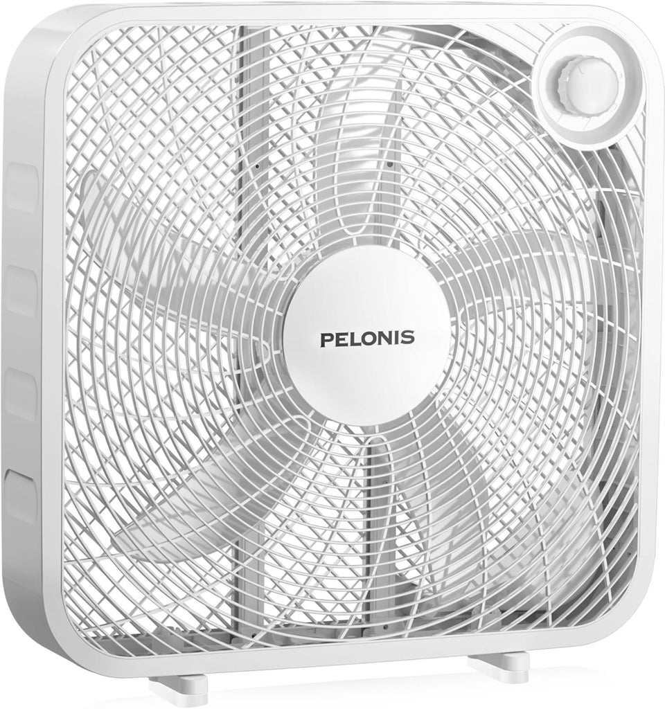 0 Inch Box Fan – 3 Speeds, Window Fans, Floor or Tabletop, 25ft/s, 2025 Upgraded, Superior Air Throw (2295 CFM), Lightweight, 5 Blades, Fans for Bedroom, Office, Living Room, Garage