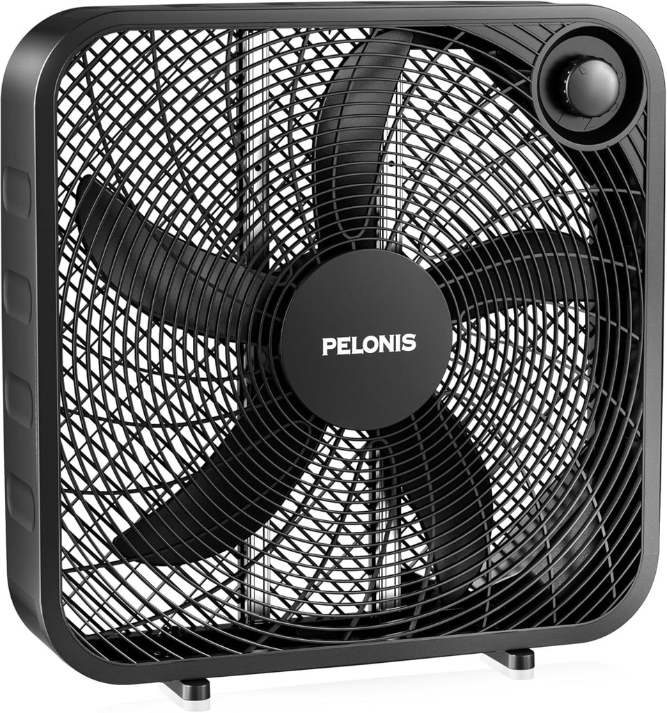 0 Inch Box Fan – 3 Speeds, Window Fans, Floor or Tabletop, 25ft/s, 2025 Upgraded, Superior Air Throw (2295 CFM), Lightweight, 5 Blades, Fans for Bedroom, Office, Living Room, Garage