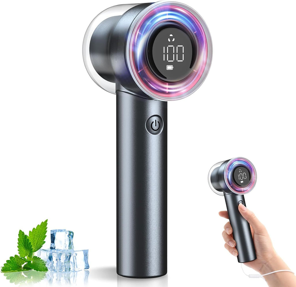 1-100 Speed Portable Handheld Turbo Fan, 15000RPM  Ultra High-speed,Personal Hand Held Travel Fans,5000mAh Battery Rechargeable Mini Fans,Digital Display,Small Pocket Fan for Summer Essential Gift