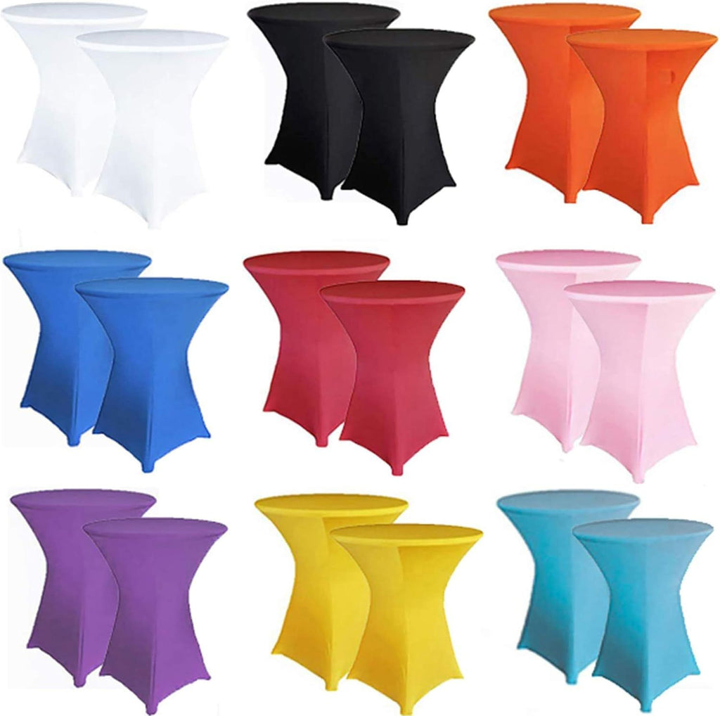 1 Pack Cocktail Table Covers,32"x43" Fitted Spandex Tablecloth,Stretch Round Highboy Tables Cover,Elastic High Top Table Cloths for Outdoor Party,Wedding,Bar,Birthday,Banquet,Trade Show