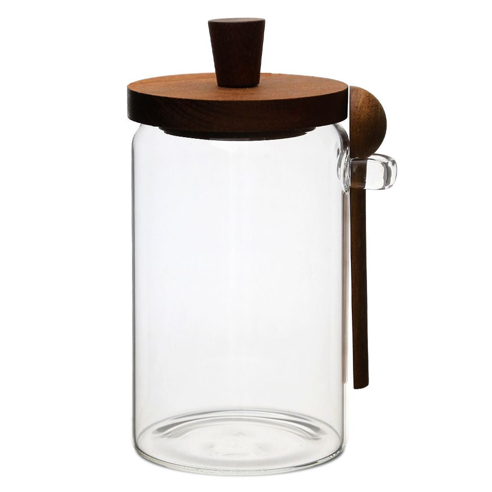 1 Pcs 25 OZ Glass Coffee Jars with Spoons, Candy Jars, Biscuit Jars, Storage Jars, Tea Jars, Snack Jars, Seasoning Jars, Salt Jars, Pepper Jars