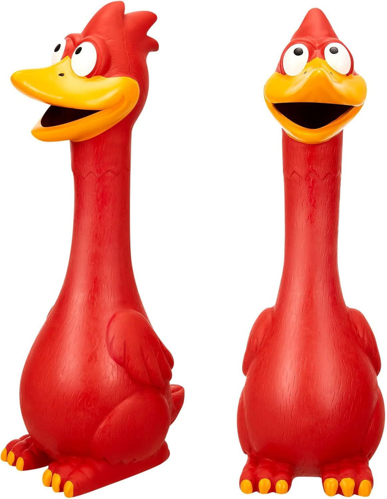 1 Pcs Horse Toys Latex Squeaky Squeeze Chicken Squeak Turkey Balls for Play Fake Screaming Chicken Toys for Horses Soccer Ball for Reduce Separation Anxiety Noise Maker (Red)