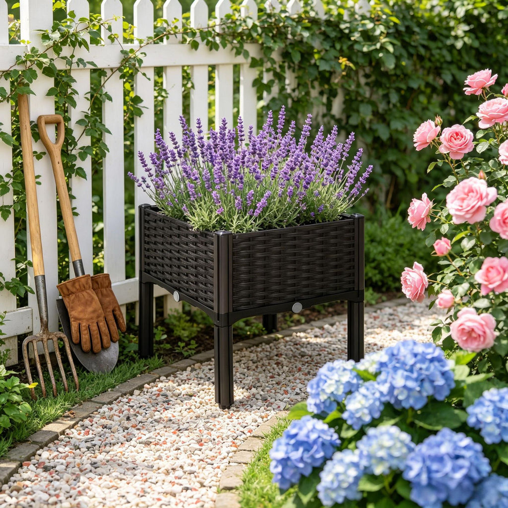 1 Piece Brown Raised Garden Bed with Legs Planter Box for Growing Flowers Herbs And Vegetables