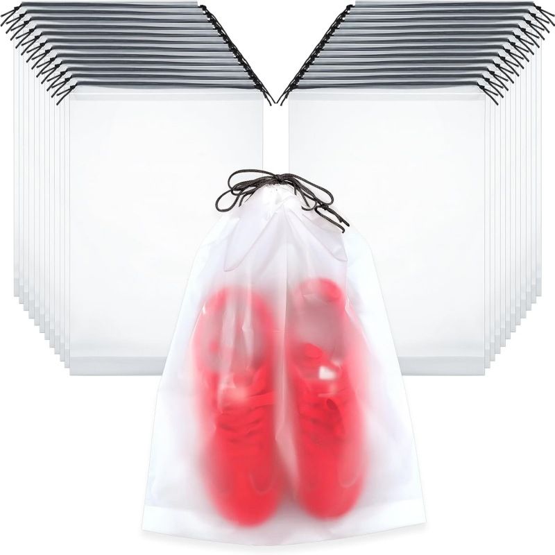 1-piece transparent drawstring travel bag, waterproof drawstring pocket, luggage, clothing, shoes, cosmetics storage and organizing bag