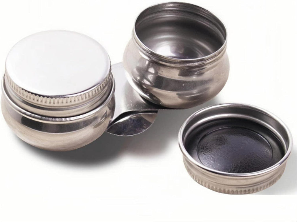1 Set Stainless Steel Art Oil Pot with Lid Leak Proof Drum Shape Oil Pot for Artists, Students, Drawing Enthusiasts Painting