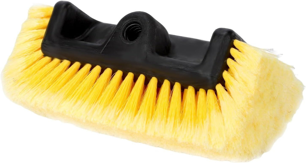 10" Flow-Thru Penta-Level Car Wash Brush Head with Soft Yellow Bristles, Not Hurt Paint Scratch Free Cleaner Tool for Car, Truck SUV Deck Home Cleaning.