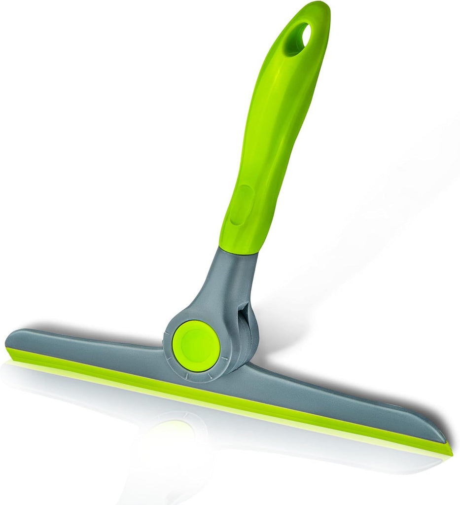 10" Heavy Duty Green, Grey Window Cleaning Squeegee, Handheld Squeegee for Glass Doors, Windows, Car Windshields & More