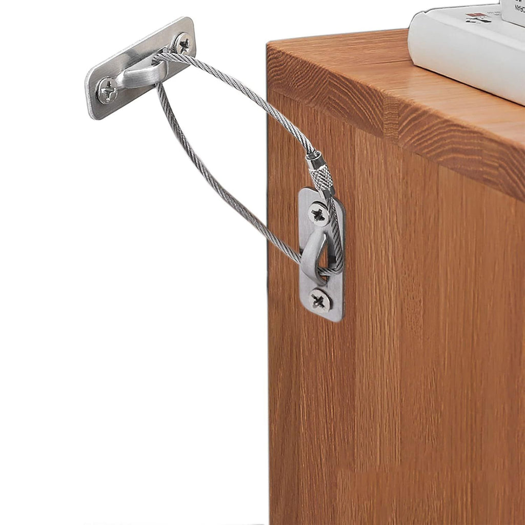 10 Pack Furniture Anchors Kit for Baby Proofing, Furniture Straps Use to Prevent Falling and Anti Tip, Dresser Or Cabinet to Wall Anchors