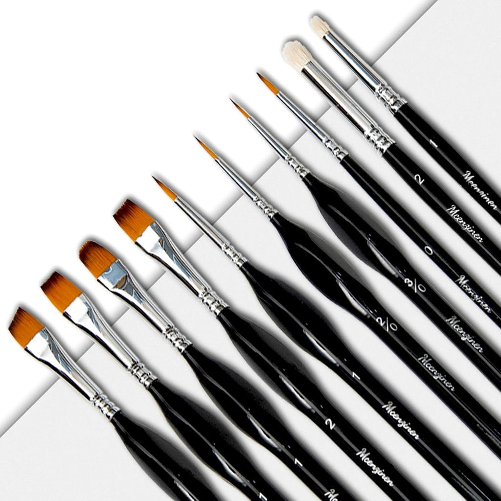 10 Pcs Exquisite Detail Paint Brush Set with Copper Tube and Special Double