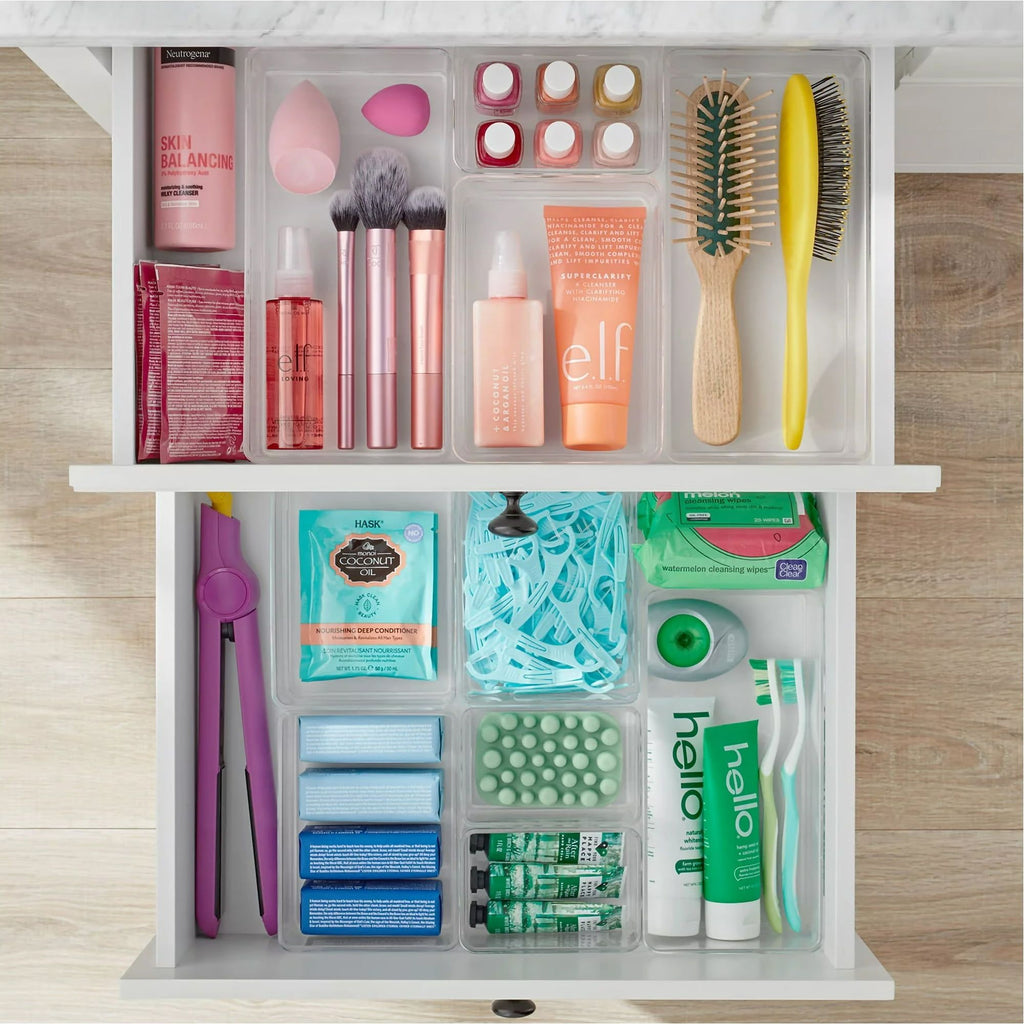 10 Piece Bath Storage Edit Clear Plastic Modular Storage System Clear