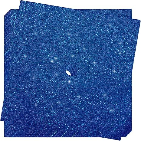 10 Pieces Graduation Cap Decorations Graduation Cap Topper Glitter Blank Grad Caps Decorations