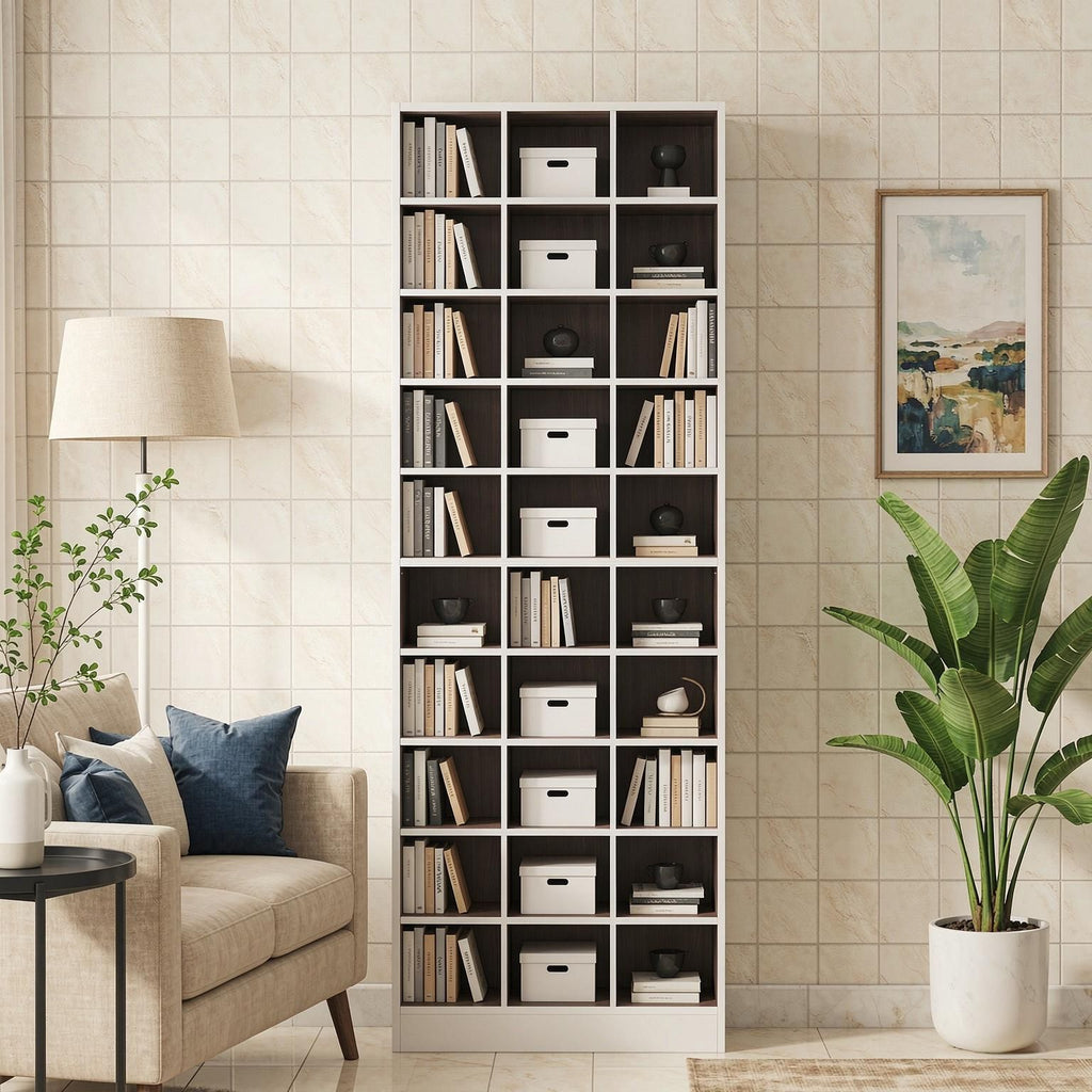 10 Tier Shoe Rack with 30 Cubby Storage Shelves for Home Garage Wall Mounted Organizer Rack