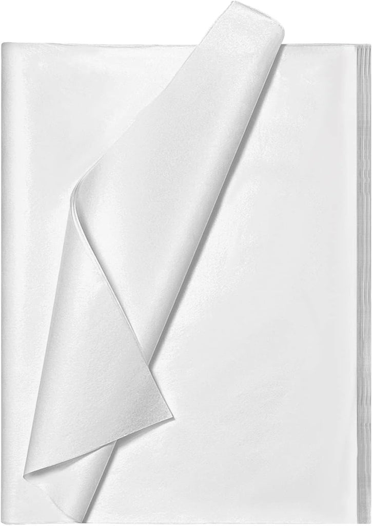 100 Sheets 20"X14" White Tissue Paper for Gift Bags, Recyclable Gift Wrapping Paper, Christmas Tissue Paper Holiday Arts Craft Decoration