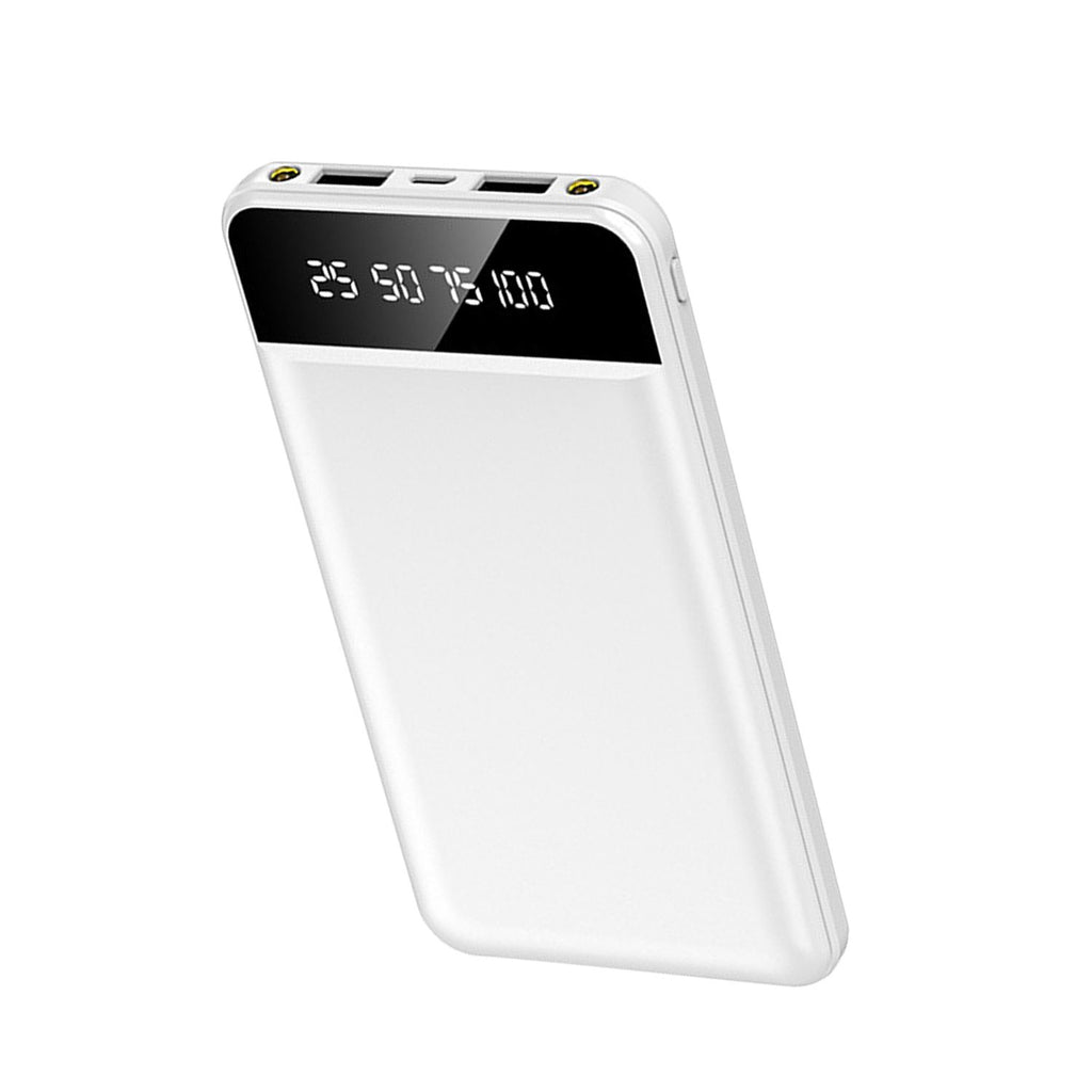 10000mAh Power Bank Portable Ultra Slim Charger External Battery Pack with 2 USB Output Ports Charging Cable LED Flashlight Compatible with IOSPhone 15 And More