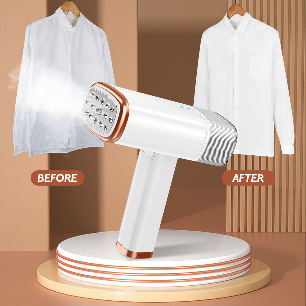 1000W Portable Handheld Clothes Steamer with Brush Foldable Travel Electric Steamer for Garments Clothing Wrinkles Remover 30S Heat Up 120ML Water Tank