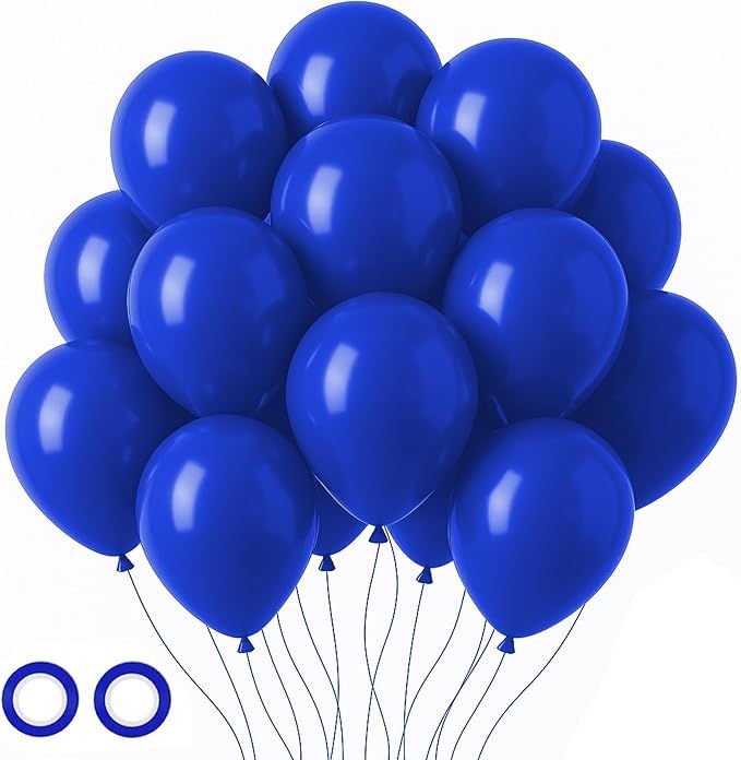 105pcs Royal Blue Balloons 12inch Party Balloons for Birthday Graduation Baby Shower Anniversary Nautical Party Decorations