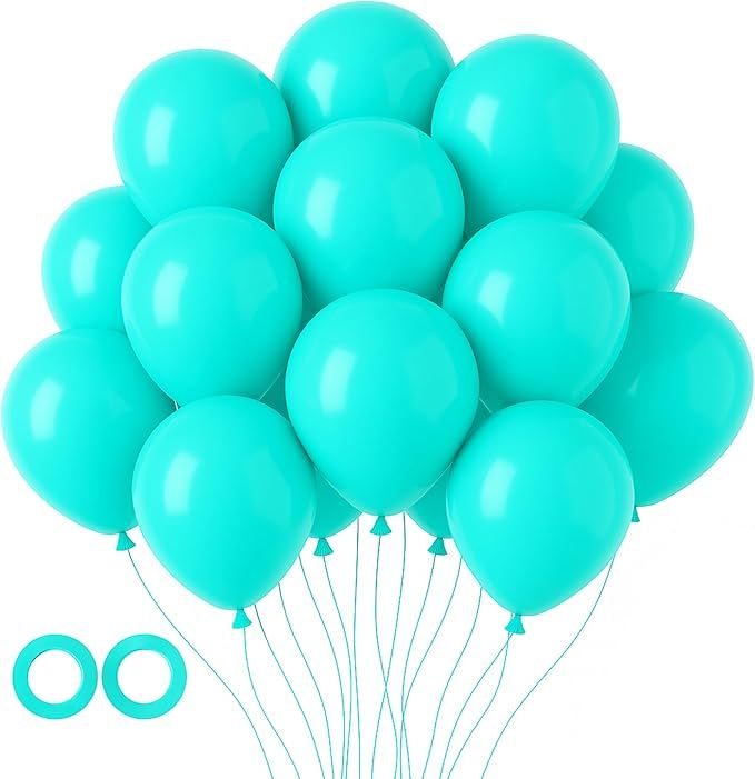 105pcs Teal Balloons 12inch Party Latex Balloons for Boys Girls Birthday Baby Shower Gender Reveal Wedding Sunflower Party Decorations