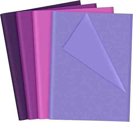 108 Sheets Paper Tissue Paper Bulk for Mother's Day, Birthday, Wedding Present Packaging and Purple Theme Party Decoration