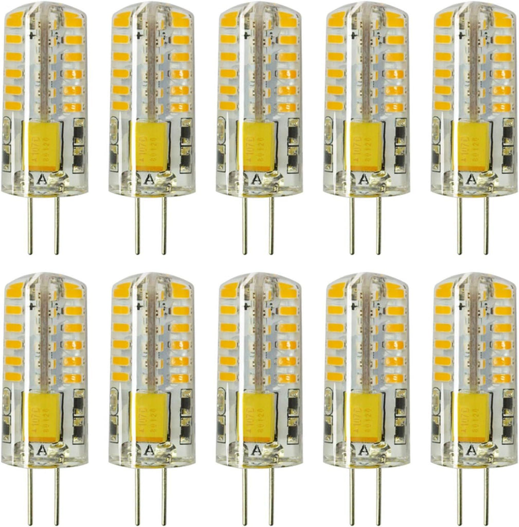 10pcs G4 LED Bulbs JC Bi-Pin Base Light Bulbs 3W AC/DC 12V 20W-30W T3 Halogen Bulb Replacement Landscape Bulbs(Warm White 3000K)