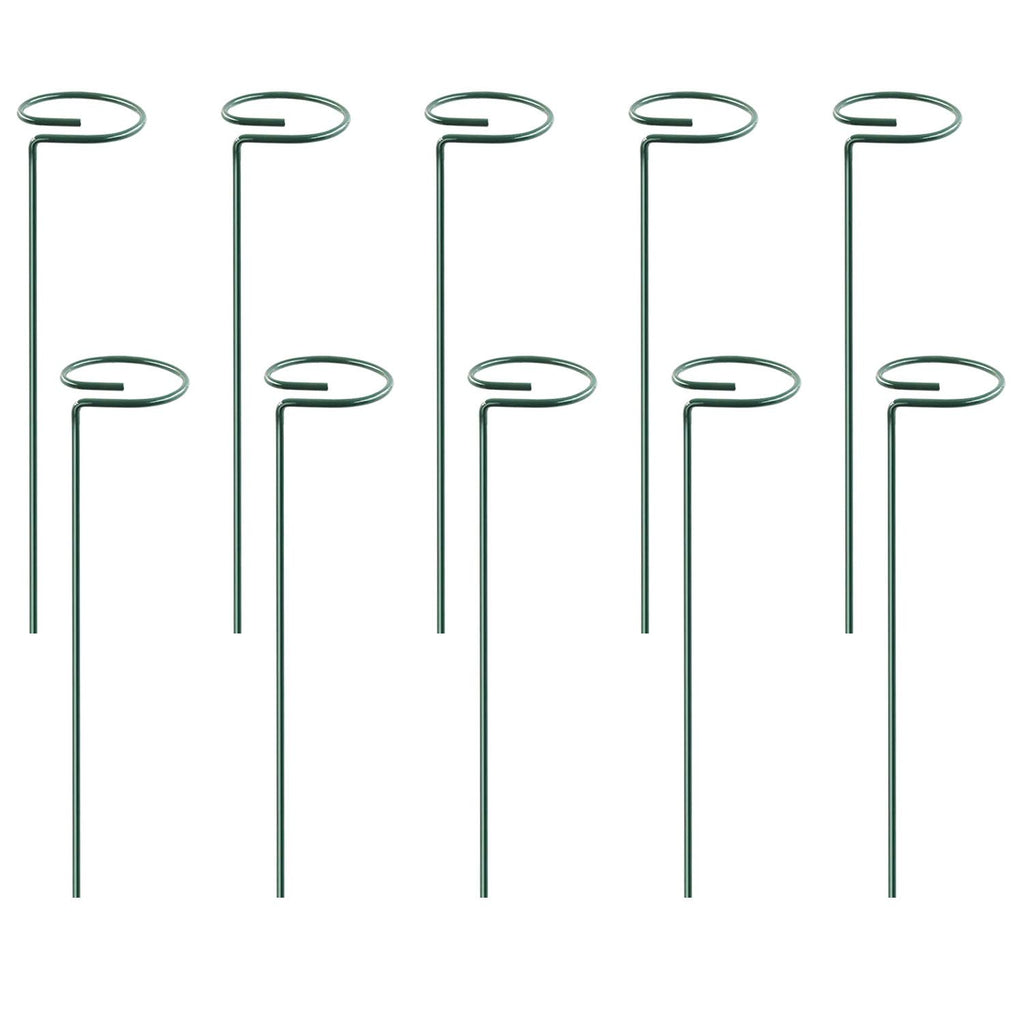 10Pcs Plant Support Stakes Garden Flower Single Stem Support Stake Iron Plant Cage Support Ring