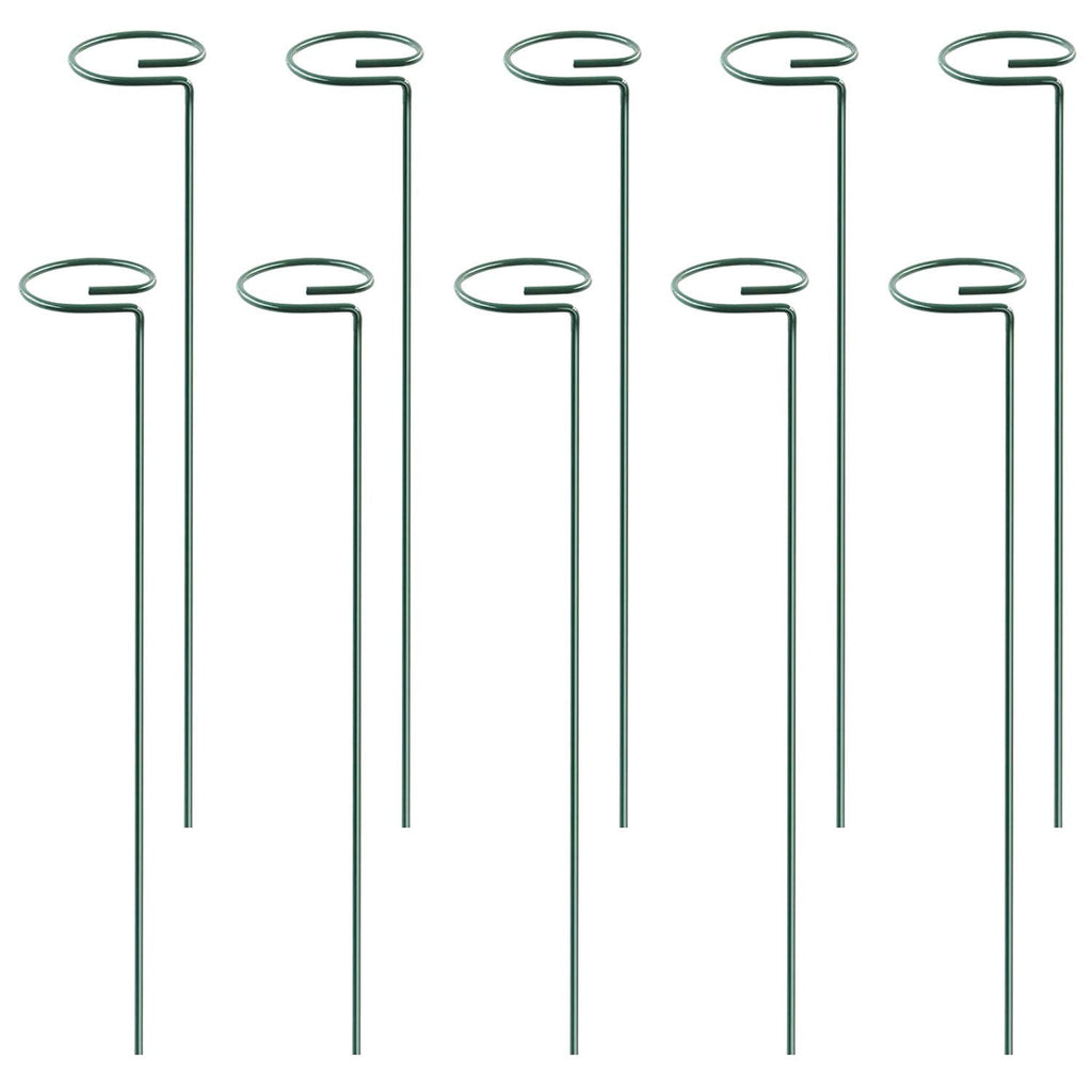10Pcs Plant Support Stakes Garden Flower Single Stem Support Stake Iron Plant Cage Support Ring