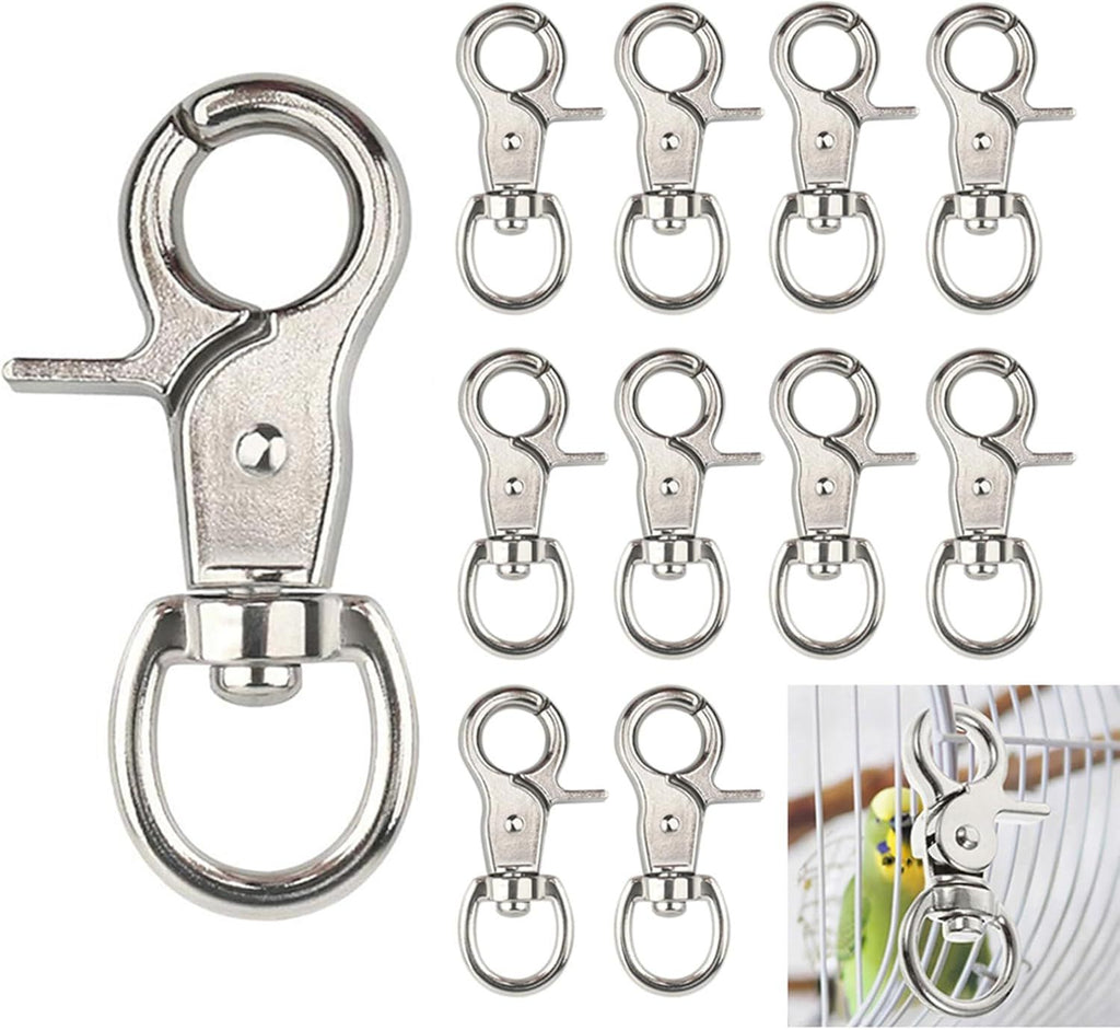 10PCS Trigger Snap Hooks 2.32'' x 0.82'' Heavy Duty Swivel Snap Hooks Metal Clasps Lanyard Clips for Bird Cage Key Chains