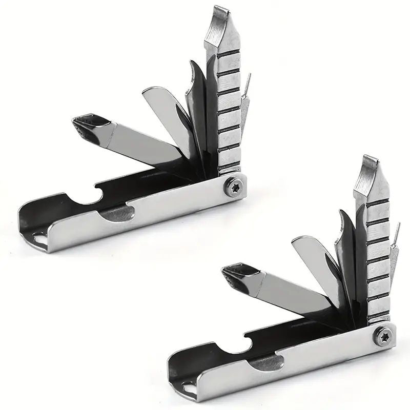 11-in-1 Stainless Steel Multi-Tool with Phone Stand, Folding Knife, Bottle Opener, Screwdriver, Hiking Clip & More - Compact & Portable for Outdoor Adventures, Camping, Hiking & Everyday Use, Everyday