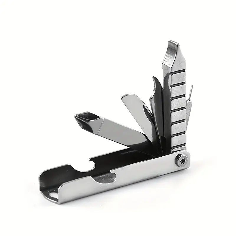 11-in-1 Stainless Steel Multi-Tool with Phone Stand, Folding Knife, Bottle Opener, Screwdriver, Hiking Clip & More - Compact & Portable for Outdoor Adventures, Camping, Hiking & Everyday Use, Everyday