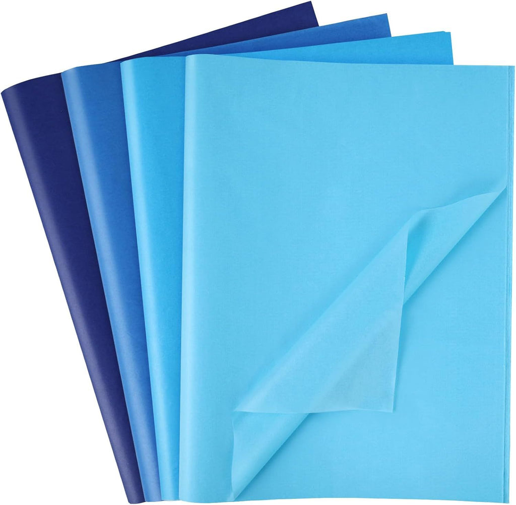 112 Sheets Tissue Paper, 20x14 Inch Blue Gift Wrapping Tissue Paper Bulk for DIY Crafts Gift Bags Art Project