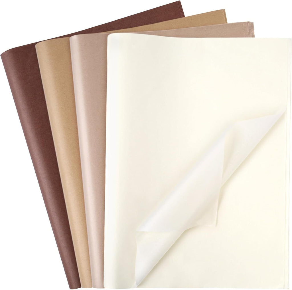 112 Sheets Tissue Paper, 20x14 Inch Brown Gift Wrapping Tissue Paper Bulk for DIY Crafts Gift Bags Art Project
