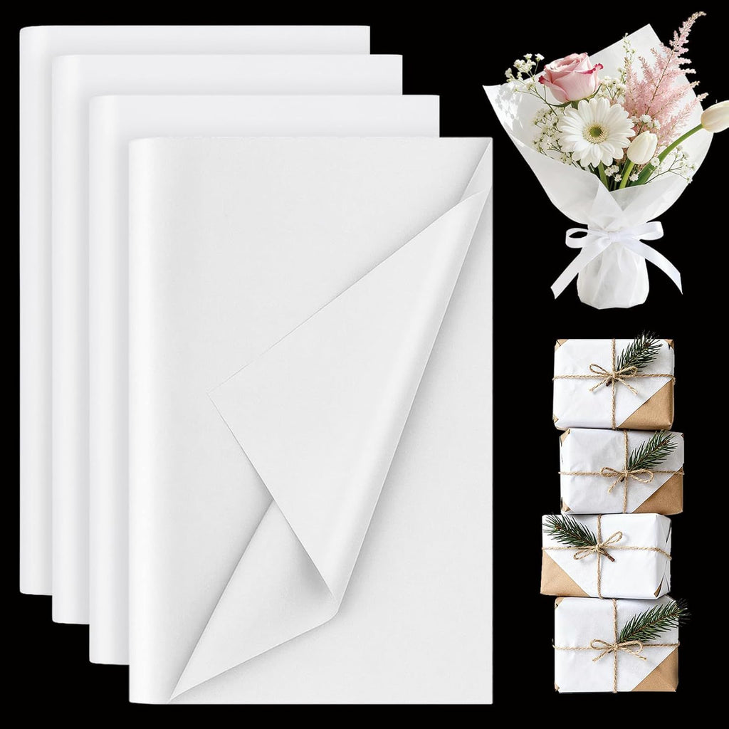 112 Sheets White Tissue Paper, 20x14 Inch Gift Wrapping Paper for DIY Crafts Wedding Baby Shower