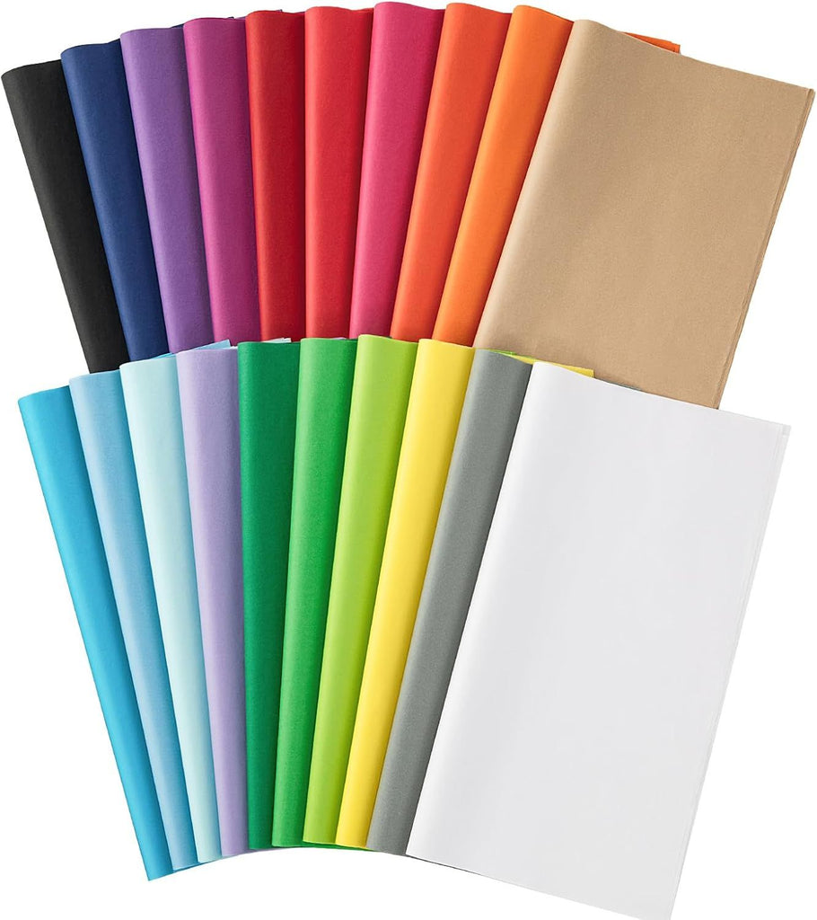 115 Sheets Tissue Paper for Gift Bags - 20 Colors, 14 x 20 Inch Bulk Pack for Crafts, Holiday, Birthday, Halloween, Christmas and DIY Projects