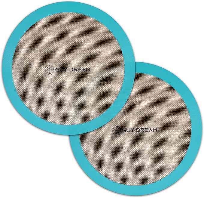 12-Inch Silicone Baking Round Mats Set of 2 - Non-Stick, Heatproof Up to 480°F, Flexible for Large Pizza, Cakes, Pastries, Bread, Stackable Storage, Fits Toaster Ovens