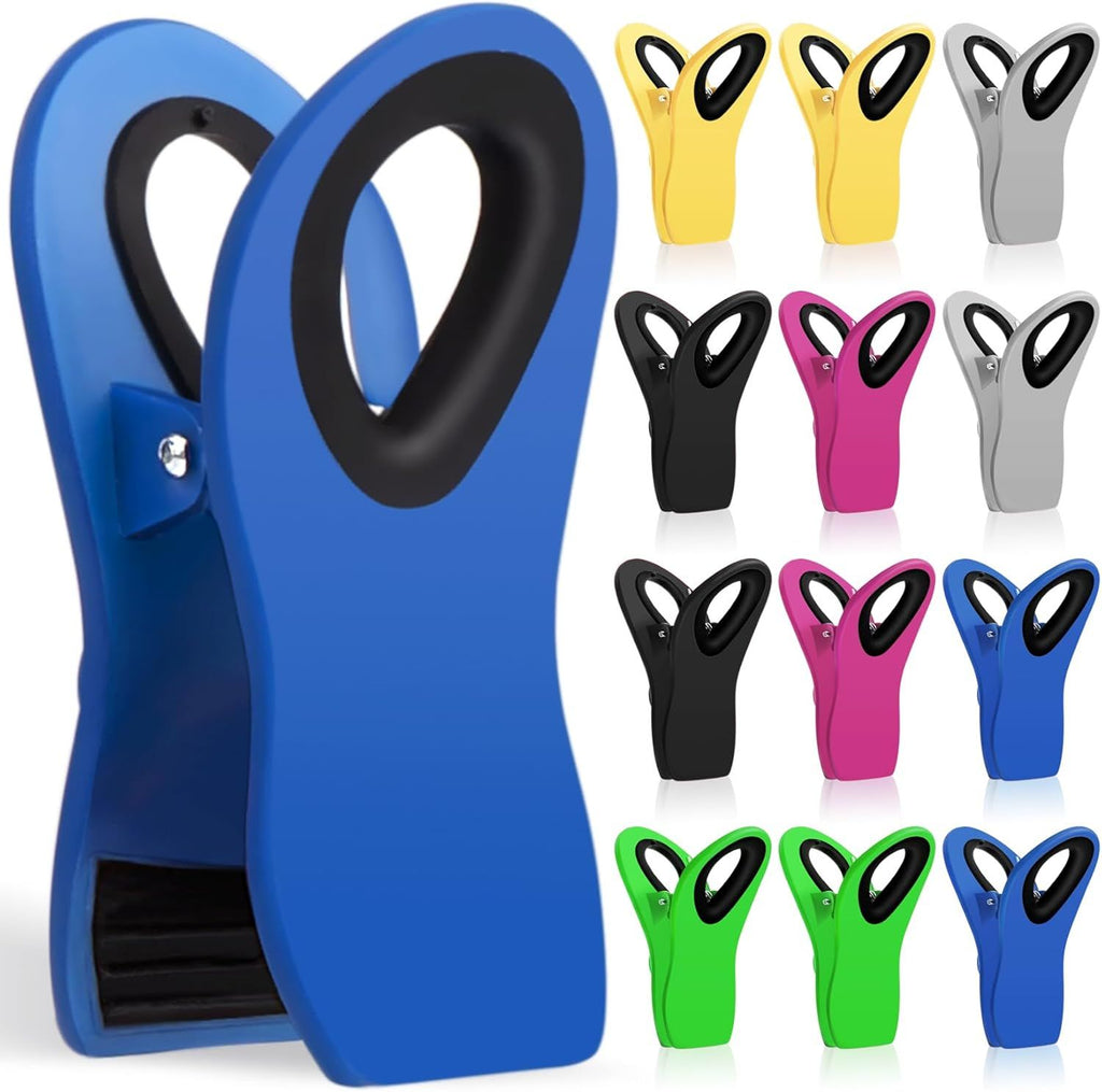 12 Pack Chip Clips, Bag Clips, Office Paper Clamps, Binder Clips, Food Clip Heavy Duty, Magnetic Clip for Food Storage, Snack, Fridge, Kitchen