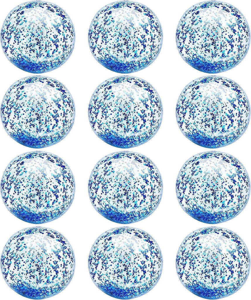 12 Pack Inflatable Beach Balls Bulk 16" Glitters Pool Toys Balls for Pool, Beach, Summer Pool Party - Swimming Pool Game Water Beach Toys
