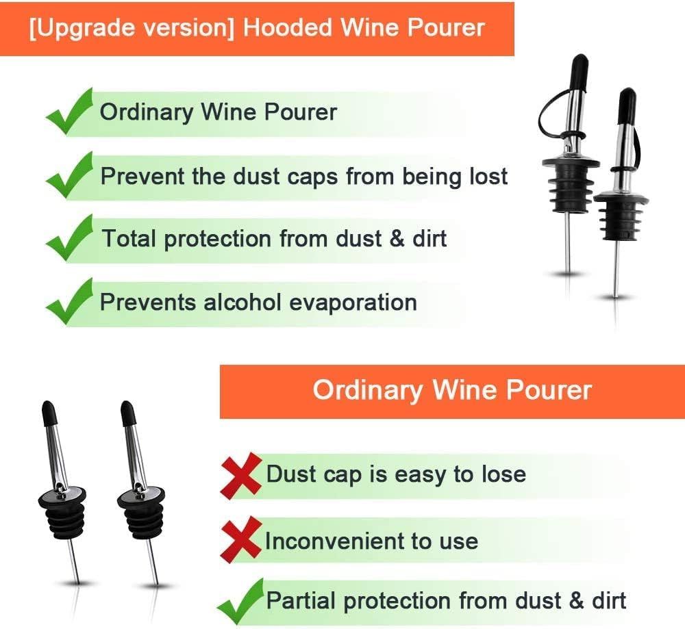 12 Pack Liquor Pour Spout With Dust Caps Bottle Pourers for Alcohol, Olive Oil Speed Pourers, Bar Bartender Accessories
