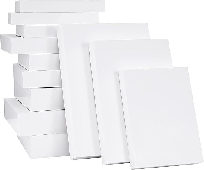 12 Pack White Gift Boxes with Lids Assorted Sizes Premium Set of Smal, Medium, and Large Boxes for
