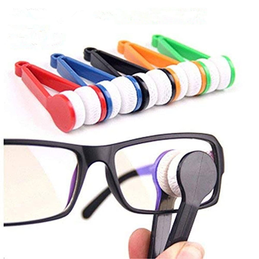 12 pcs Mini Sun Glasses Eyeglass Microfiber Spectacles Cleaner Brush Cleaning Tool Random Color