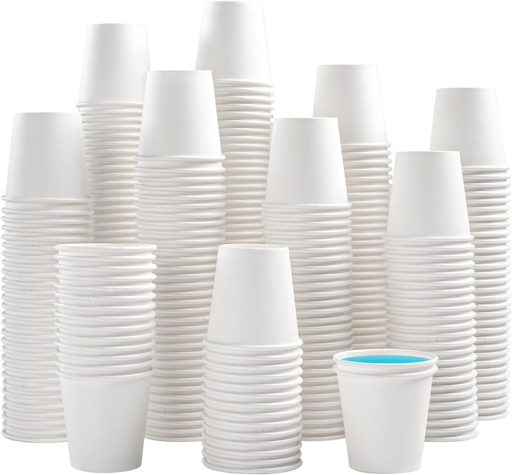 1200 Pack 3 oz Paper Cups for Bathroom, Disposable Small Mouthwash Cup, 3oz Mini Espresso Cups for Travel, Party, Picnics, Home, Applicable to Cup Dispenser
