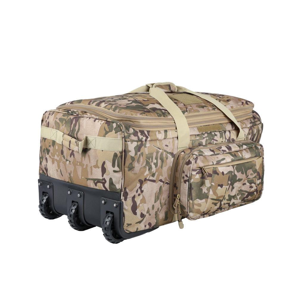 124L Tactical Wheeled Deployment Bag, Large Military Rolling Duffel Bag with Smooth Wheels, Reinforced Handles and Heavy-Duty Gear Storage for Travel, Camping and Outdoor Use
