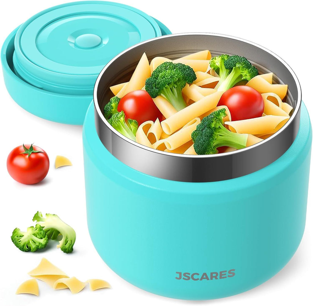 12oz Kids Insulated-Food-Jars for Hot-Food, Wide Mouth Soup Thermo Food Jar Insulated Thermal Lunch Container Termo para Comida Caliente Vacuum Thermoses for Keeping Food Warm-Blue
