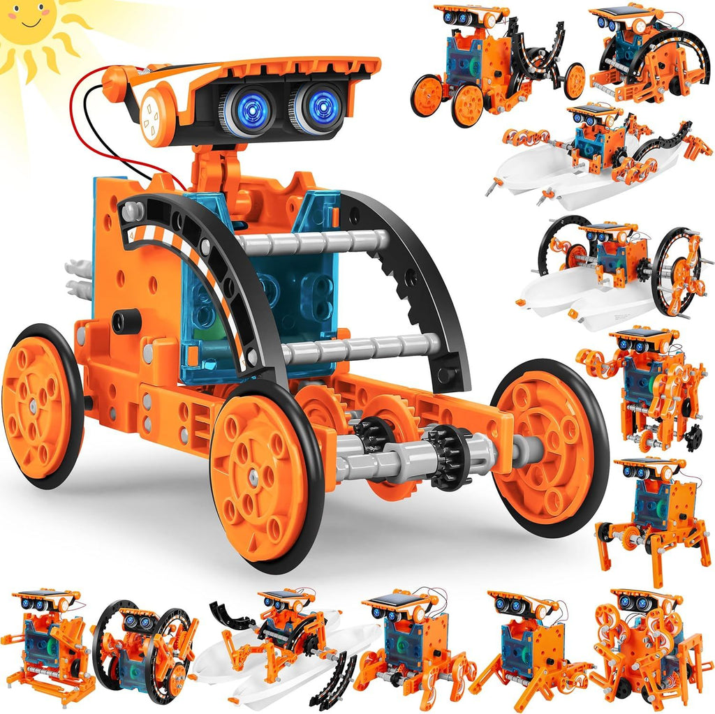 13-in-1 Education Solar Robot Toys for Age 8-12, DIY Building Science Experiment Robots Kit Birthday Gifts for 8 9 10 11 12 Years Old Boys Girls Kids Teens, Solar Powered by The Sun