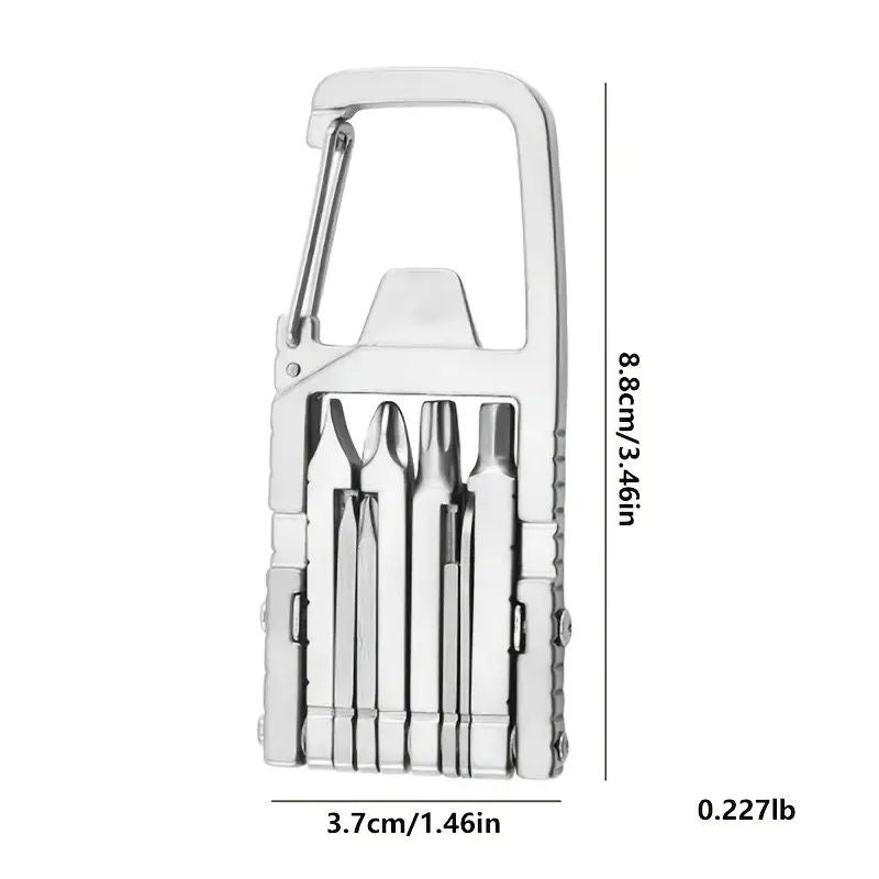13 In 1 Multi-function Gadgets Stainless Steel Combination Tools, Mobile Phone Holder, Folding Outdoor, Bottle Opener, Screwdriver, Hiking Buckle, Knife