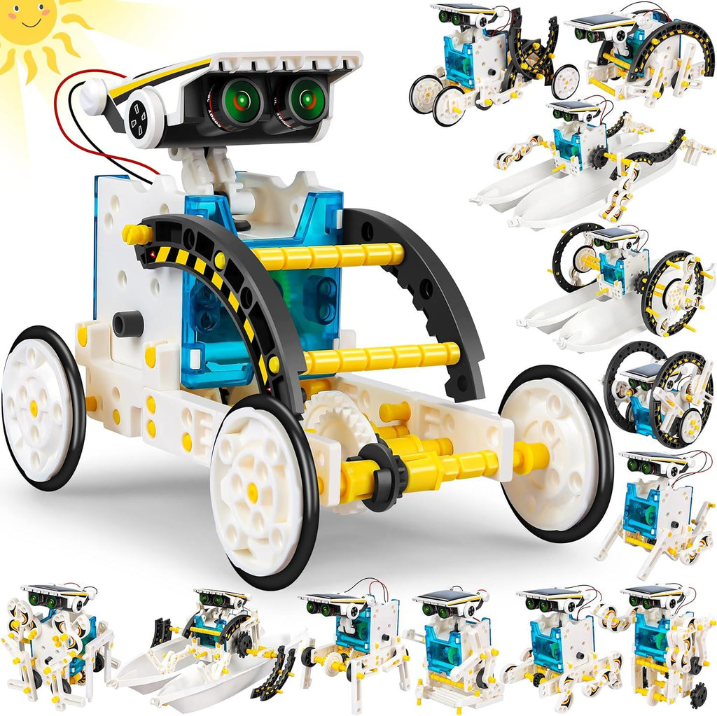 13-in-1 Solar Power Robots Creation Toy, Educational Experiment DIY Robotics Kit, Science Toy Solar Powered Building Robotics Set Age 8-12 for Boys Girls Kids Teens to Build