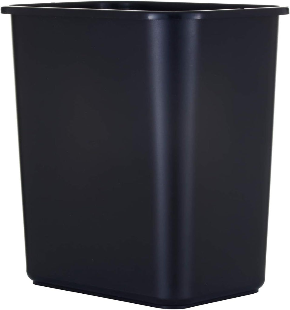 13 Quart / 3.25 Gallon Space-Efficient Trash Wastebasket, Fits Under Desk and Narrow Spaces in Commercial Office, Kitchen, Home Office, and Dorm, Easy to Clean, Black (Pack of 1)
