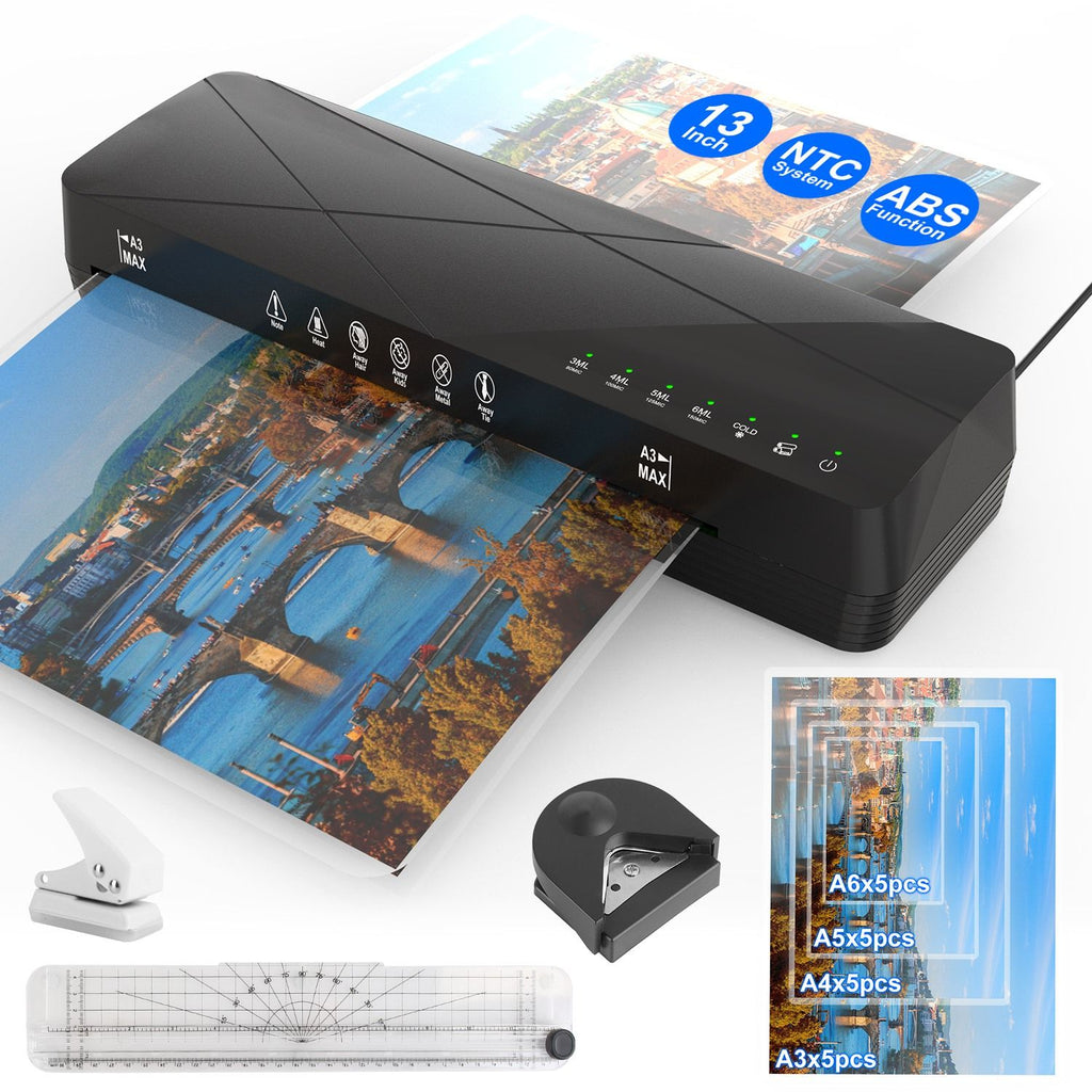 13Inch Laminator Machine Hot And Cold Mode A4 Personal Thermal Laminator With ABS Function 60S Warm-Up Time 30Mins Auto-Off for Home Office School Business GPCT5240