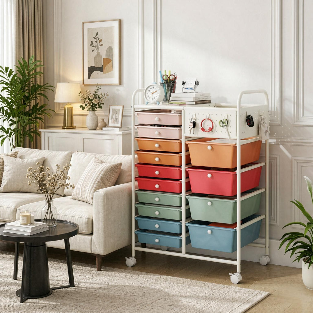 14-Drawer Rolling Storage Cart