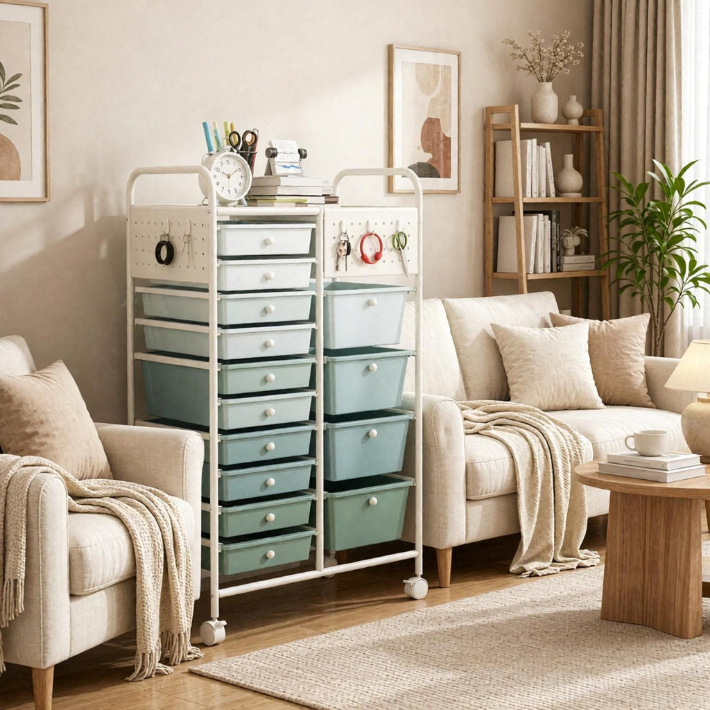 14-Drawer Rolling Storage Cart