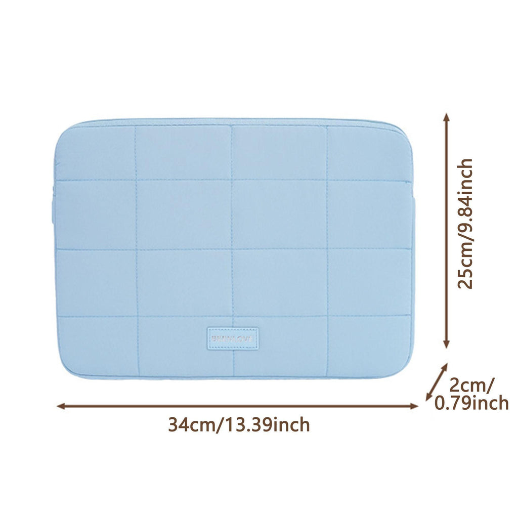 14 inch Macaron plaid computer storage bag, thickened cushioning fabric, iPad/tablet portable anti drop inner bag