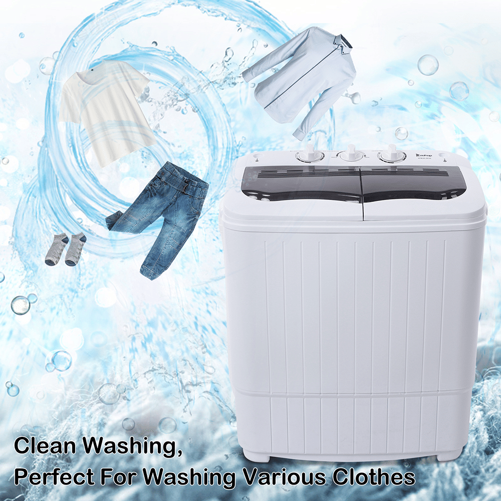 14.3 Lb Washing Machine, Double Drum With Drain Pump, Plastic, Semi-Automatic
